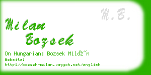 milan bozsek business card